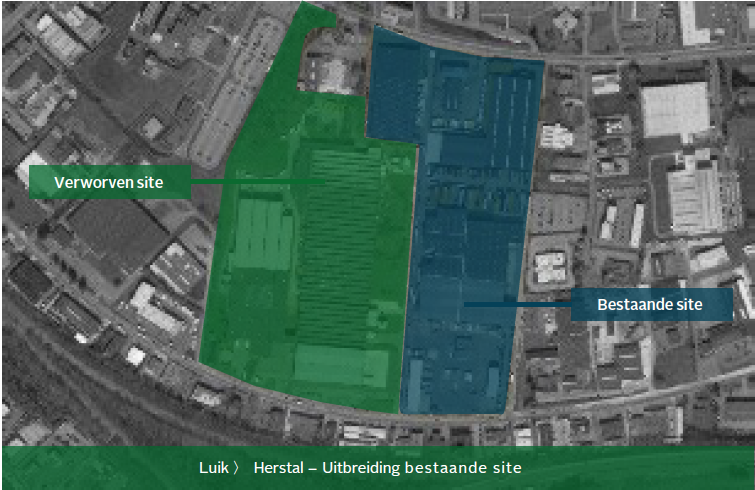 Intervest Offices & Warehouses verwerft strategische logistieke site met toekomstig duurzaam herontwikkelingspotentieel van 70.000 m² in Luik (Herstal)